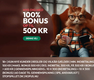 Banner for Casinostuen velkomstbonus på Casinostuens hjemmeside