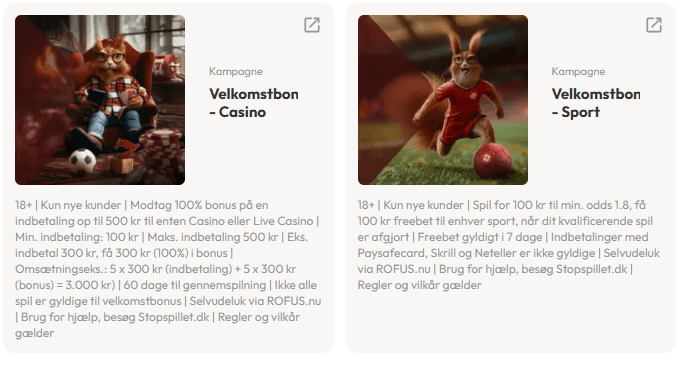 Skærmbillede af Casinostuens kampagner og tilbud 2025
