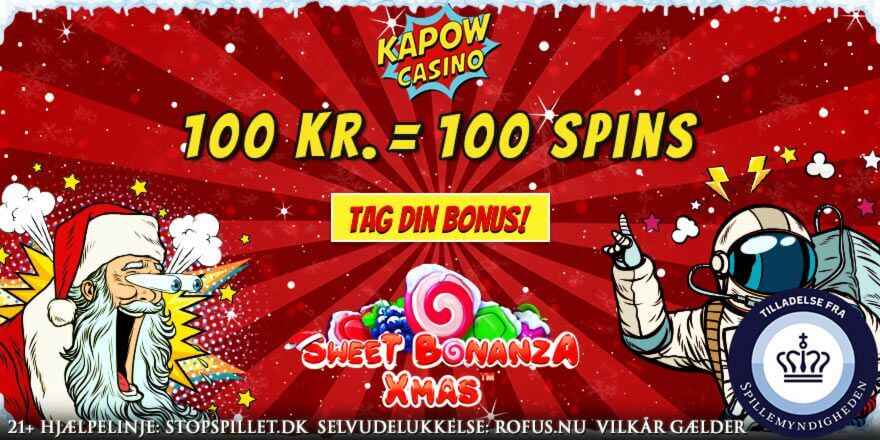 Banner med Sweet Bonanza Xmas på Kapow Casino