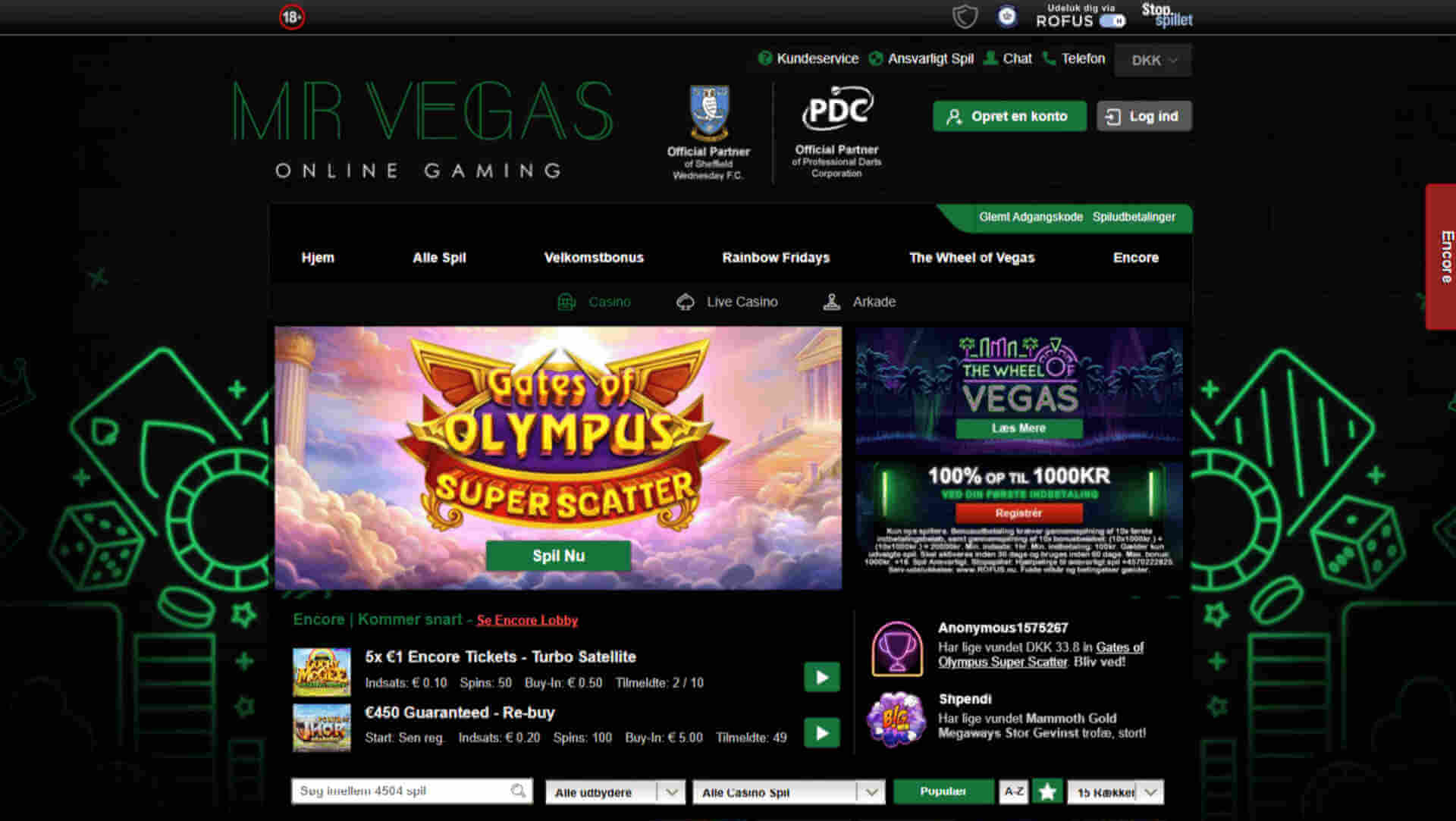 Skærmbillede af Mr Vegas online casino